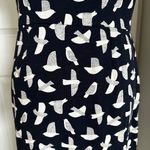 Boden USA Boden Navy Bird Print Phoebe Jersey Knit Stretch Cotton Dress w/Pockets WW202 Photo 5