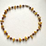 Yellow abalone and orange/brown beaded choker necklace Photo 1