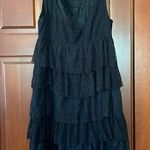 ZARA  tiered lace tunic tank dress black Photo 0