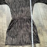 Evereve  Peyton Jensen Black and Tan Pattern Dress Boat Neck Elastic Waist XS Photo 7