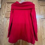 French Connection - Oversized Red Ribbed Cowl Funnel Neck Knit Sweater Photo 0