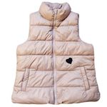 Old Navy Vest Women Large Pink Puffer Fleece Lined Winter Zip Pockets Cozy FLAW Photo 0