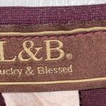 L & B Burgundy Short Sleeve Scoop Neck Dress Photo 4