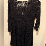 Free People floral mesh lace dress black sz 12 Photo 3