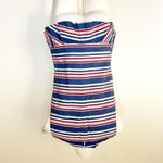 Tommy Hilfiger  nautical Striped Peplum Top SMALL red Blue Sleeveless Photo 6