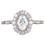 Boutique NEW Women’s Gold Filled Oval Halo Simulated Diamond, Sz 6 Photo 8