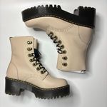 Dr. Martens Leona Women's Leather Heeled Boots in Vintage Taupe Sendal Photo 6