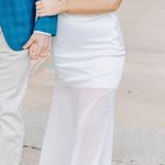 Boutique White Satin And Sheer Formal Dress Photo 0