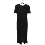 Scala Vintage 100% Silk Full Sequin Maxi Dress Size XL Photo 4