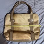 Italian Leather Cowhide Tote Purse Tan Photo 11