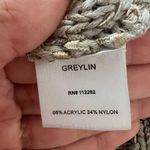 Greylin ANTHROPOLOGIE Crochet Short Sleeve Fringe Boho Taupe Top XS Photo 5