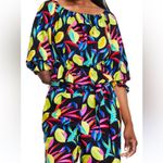 Women's Lemon Print Bardot Top Tabitha Brown 3/4 Sleeve XL Black Photo 1
