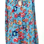 Tolani  Collection Blue Floral Pintuck Jersey Long Sleeve Blouse Top Size‎ Small Photo 0