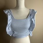 ZARA striped ruffle crop top small Photo 1