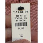 Talbots Pink Textured Knit Puff Sleeve Crewneck Sweater Top Sweatshirt Size 1X Photo 6