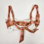l*space L* Camellia Bikini Top in Gingham Plaid Pink Brown Size Small NWT Underwire Photo 2