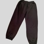 SheIn Solid Black Elastic Waist Fleece Sweatpants Photo 0