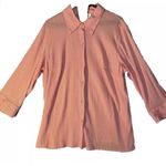 Talbots  Button Up Blouse Woman X Pink Textured Casual Work Classic Collared Photo 1