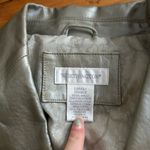 Worthington Metallic Blazer leather silver champagne vintage large Photo 4