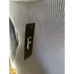 Lulus Blue Ribbed Knit Sweater Dress Small Long Sleeve Back Tie Bodycon Mini Photo 5