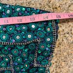 One Teaspoon Blue Green Sequin Embroidered strapless crop top zipper Small NWT Photo 2