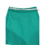 Karl Lagerfeld  Pencil Skirt Tweed Fringe Women’s Size 4 Green Stretch Designer Photo 5