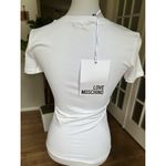 Moschino Love White Graphic Tee Et Voila Hand Print T-Shirt Size 2/38 NWT Photo 3