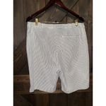 Liz‎ Golf Women's Bermuda Shorts Size 16W White Blue Striped Zip Pockets Photo 3