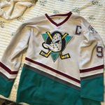 Mighty Ducks Conway Hockey Jersey White Photo 0