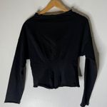 Pilcro  black cotton long sleeve corset style sweatshirt XS Photo 0