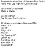 Façonnable Faconnable Jeans Size 12 Womens Blue Denim Pants Wide Leg High Rise Jeans Casual Photo 5