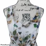 Anthropologie Meadow Rue Rock Gem Flowy Novelty Neutral Sleeveless Dress 4 Photo 1