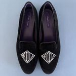 Ralph Lauren Purple Label Alonzo Monogram Bullion Black Velvet Slippers Size 6 Photo 6