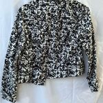 Liz Claiborne Floral Print Denim Jacket Black White Button Front Size S Y2K Photo 3
