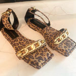 Good American  Ankle Strap Sandals Leopard size 7​​ Photo 0