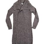 New York & Company Burgundy Gold Metallic Marbled Sailor Collar Cardigan Medium Purple Photo 6