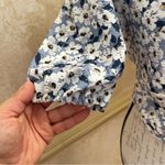 Top Shop Womens Blue Floral Pointelle Eyelet Ruched Ruffle Crop Top Size 10 Photo 7