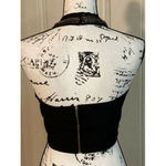 WILDCAT Black Cage Front High Neck Backless Crop Top w/ Gold Chain Detailing Sm Photo 2