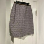 Banana Republic  Brown White Cotton Lined Zip Pencil Skirt Front Pleat Size 2 Photo 9