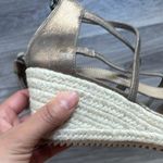 Eileen Fisher Eileen Fishers Wanda Metallic Suede Espadrille Wedge Sandals Size 6.5 Photo 9