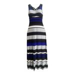 Emerald Sundae Blue Gray Black White Stripe Sleeveless Maxi Dress
Size S Photo 10