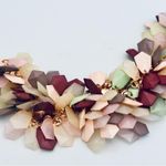 Isabella Pastel Multicolor Cluster Bib Necklace Purple Photo 5