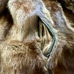 ⭐️ Rare Vintage Beaver Fur Coat Full Length Brown Double Breasted Clouser, Mint Size M Photo 2