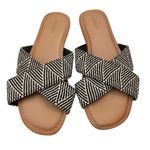 Old Navy Cross-Strap Slide Sandals Geometric Black-White 8 Photo 5