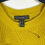 Forever 21 Forever 21 Mustard Yellow Bubble-Knit Cropped Sweater Drop-Stitch Sleeves Small Photo 1