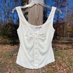 Skylar Rose 🤍 NWT Medium White Ribbed Button Tank Top 🤍 Photo 15
