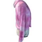 Tie Dye Crop Hoodie Pink and White Small Photo 2