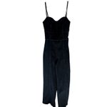 EXPRESS Dark Denim Back Cutout Hyper Sculpt Wide Leg Jumpsuit. Medium Photo 8
