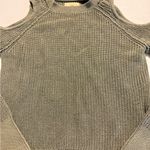 Hollister  Cold Shoulder Shaker Stitch Crew Neck Stretch Women's Sweater XS Grey Photo 1