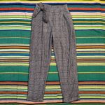 Mango  vintage style plaid check cropped pants with bow tie size xs Photo 7